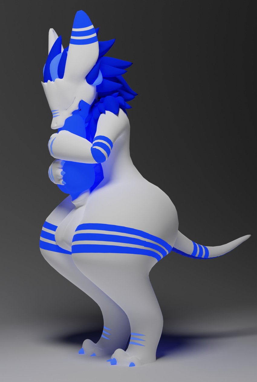 3d 3d_(artwork) anthro ass autofellatio besuru big_butt big_penis blender_(software) blender_cycles blue_body blue_fur blue_penis blueberry_(tritou) closed_eyes digital_media_(artwork) dragon fur genitals hi_res holding_penis male masturbation oral oral_masturbation penile penile_masturbation penis simple_background solo thick_thighs tritou white_body