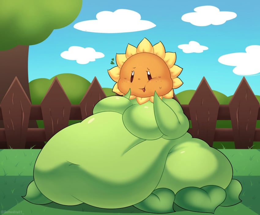 blush buttersita chubby cute electronic_arts fat fat_fetish obese plants_vs_zombies popcap_games solar_flare_(pvz) sunflower_(pvz) tagme