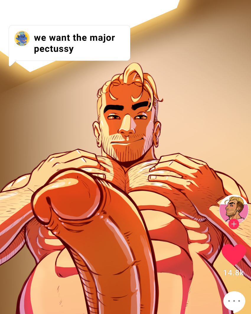 1boy abs bara biceps big_penis erection gay hi_res highres looking_at_viewer male male_focus male_only muscular nude original_character penis simplespirits solo solo_male