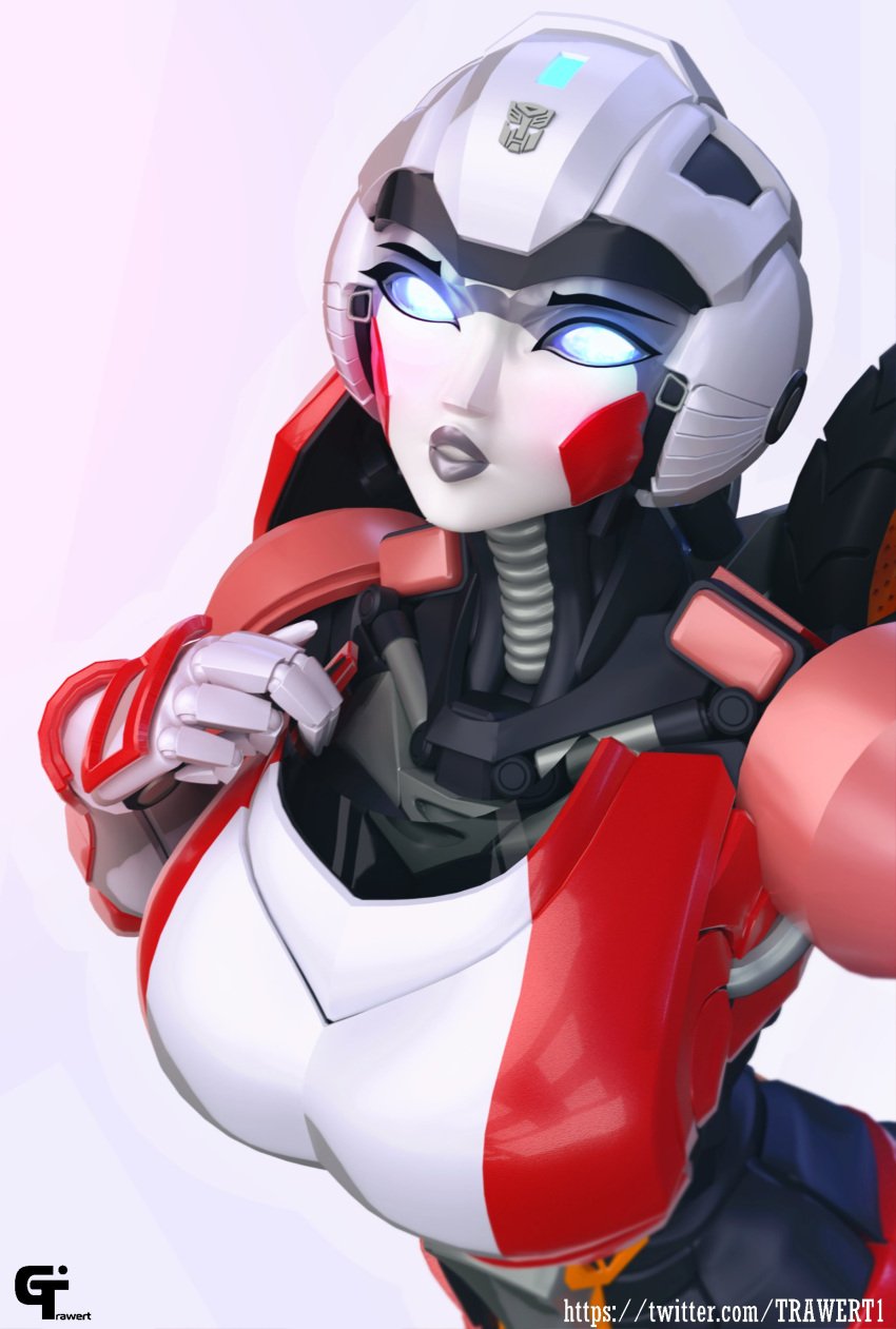 1girls 3d arcee arcee_(rotb) athletic_female portrait robot robot_girl solo solo_female transformers transformers_rise_of_the_beasts trawert