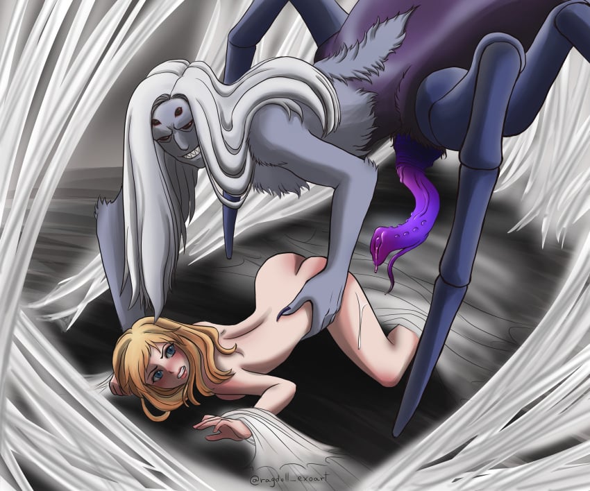 4_eyes absurdly_large_cock arachnid arachnid_humanoid arachnid_taur blonde_female captured drider duo female frontal_taur_genitals frontal_taur_penis genitals imminent_penetration imminent_rape imminent_sex interspecies leaking_precum male male/female monster monster_cock monster_male monster_rape multi_eye multi_leg multi_limb penis predator/prey purple_penis ragdoll_exoart(artist) rape raped_by_monster restrained restrained_legs restrained_wrists spider spider_humanoid spider_taur taur web webbed webbed_rape_victim webbed_victim weird_penis