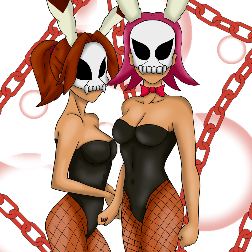 2girls bonnie_(skullgirls) kakabus killer_(skullgirls) skullgirls tagme