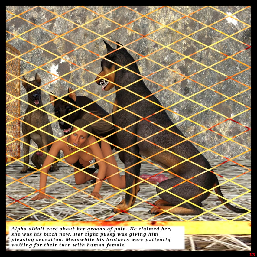 3d animal_genitalia animal_penis blue_eyes breeding_slave brown_hair canine canine_penis collar comics completely_naked completely_nude_female cum cum_in_pussy daz_studio degradation dobermann fit_female forced forced_partners gangrape graphic_novel greta_a humiliation imprisoned involuntary_penetration jollybizz kennel kennel_slave long_hair medium_breasts naked naked_female natural_breasts penetration ponytail rape rough_sex sex skinny slave slavegirl slim_waist sperm story zoophilia