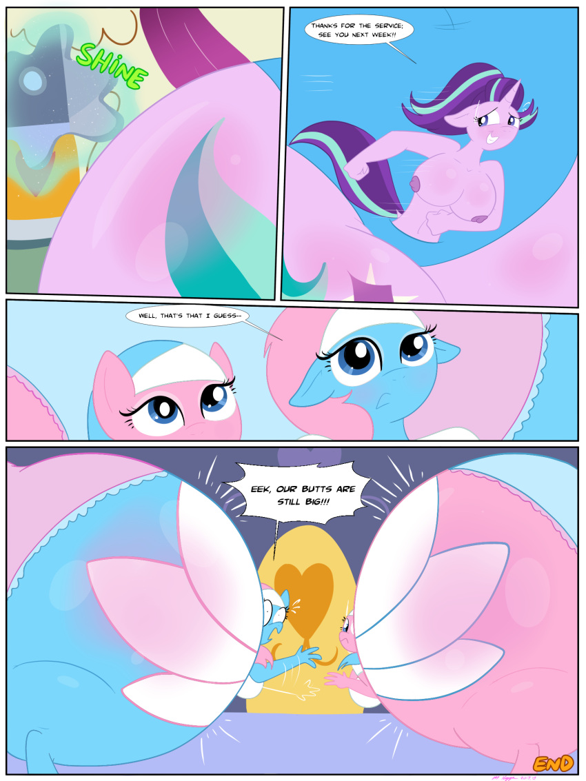 aloe_(mlp) anthro ass ass_expansion big_ass big_breasts big_butt blue_panties blue_skin breasts butt_expansion clothes comic cutie_mark door dumptruck_ass dumptruck_butt equid equine fixing friendship_is_magic horse huge_ass huge_butt large_ass large_butt lotus_blossom magic my_little_pony necrofeline nudity pink_panties pink_skin pony purple_skin spa spa_sisters_(mlp) starlight_glimmer text_box text_bubble thick_ass thick_legs thick_thighs underwear unicorn unicorn_horn