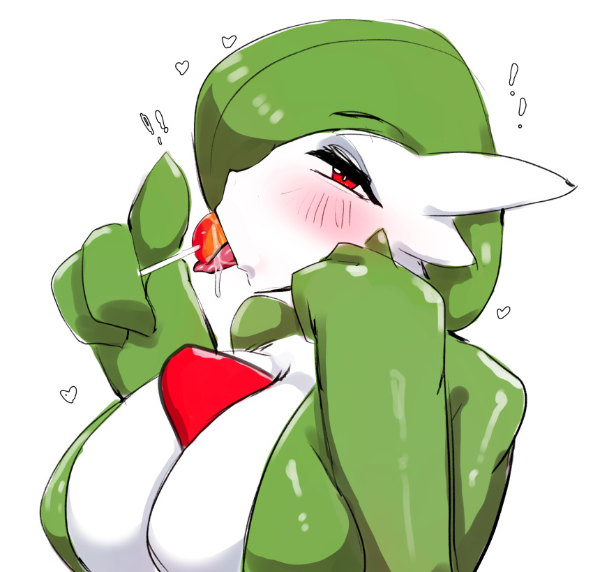 1girls chest_spike game_freak gardevoir green_hair huge_breasts implied_fellatio implied_oral looking_at_viewer menyang my700 nintendo no_humans pale_skin pokemon pokemon_(species) pokemon_rse red_eyes seductive short_hair sucking sucking_lollipop teasing teasing_penis teasing_viewer tongue