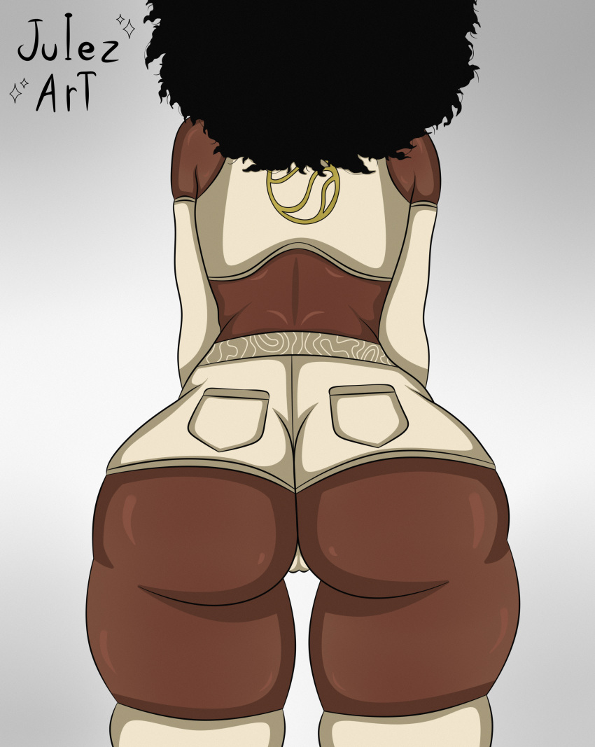 afro back_view big_ass big_butt dark-skinned_female doctor_slone fortnite julezart thick_thighs thighs