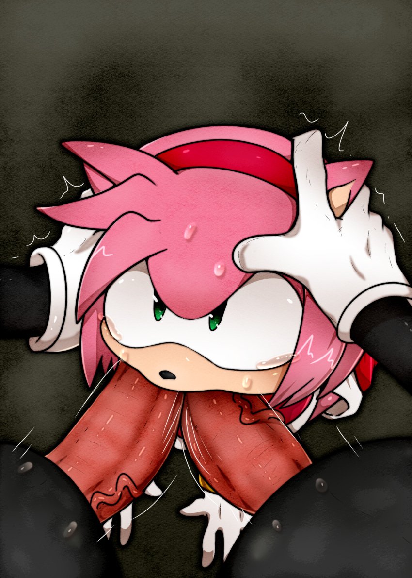 1girls 2boys alternate_version_available amy_rose double_oral double_penetration female kawaiikittychan oral oral_penetration oral_sex penis sonic_(series) sonic_the_hedgehog_(series) threesome