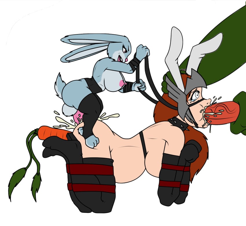 1boy 1futa 1girl 1girls aesir_(norse_mythology) anthro anthro_on_human areolae ass balls big_ass big_breasts big_dom_small_sub big_nipples bitchsuit bondage breasts bunny bunny_ears bunny_girl captured carrot cheek_bulge cum cum_in_ass cum_in_mouth cum_overflow cumflation cumshot defeated demigoddess dickgirl dildo domination duo_focus ejaculation enslaved_goddess enslaved_royal erect_nipples erection evil-rick fan_edit female female_focus femsub furry_on_human futa_on_female futadom futanari gagged harness headdress helpless human human_pet humiliation inflation intersex interspecies leash leash_pull light-skinned_female light_skin male maledom mounting nipples norse_mythology nude penis petplay piddlefours plug_insertion riding_on_back sex_slave sex_toy shocked_expression slave small_dom_big_sub smaller_futanari standing_on_ass straight valkyrie wide_hips