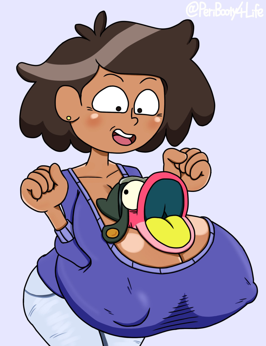 amphibia anthro big_breasts broly_culo cleavage dark-skinned_female frog milf mother mrs._boonchuy older_female oum_boonchuy peribooty4life sero_hanta sprig_plantar straight_hair younger_male