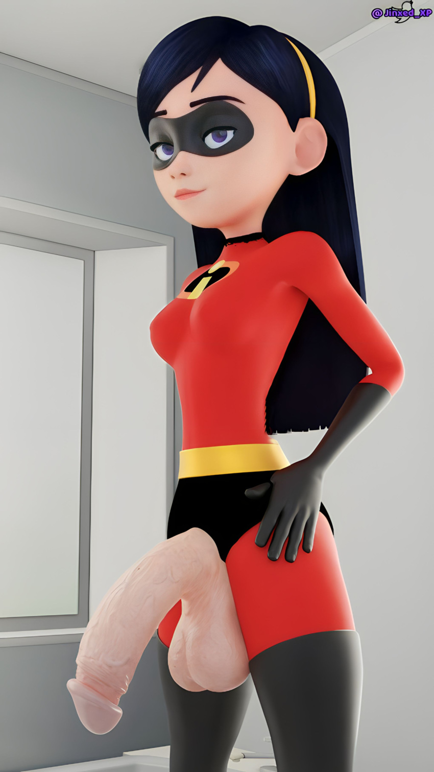 1futa 3d big_balls big_penis futa_only futanari hung_futanari jinxed_xp penis solo the_incredibles violet_parr