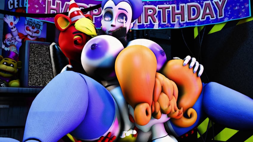 1boy 2girls 3d 3d_(artwork) 3d_model baby_(fnafsl) ballora ballora_(fnafsl) ballora_(spiderjunior10) big_ass big_breasts circus_baby circus_baby_(fnaf) cum female five_nights_at_freddy's five_nights_at_freddy's:_sister_location fnaf freddyleo licking_pussy naked nude penetration penis robot robot_girl scottgames sex sister_location spiderjunior10