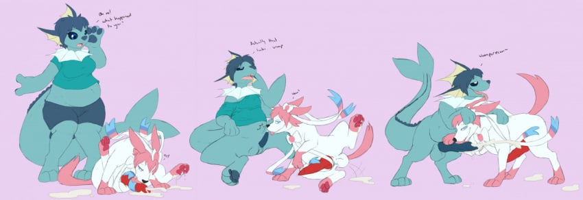 2020 blowjob cum cumming cumming_together femboy ftm_transformation implied_transformation kyrio pokémon_(species) pokemon tagme trap vaporeon