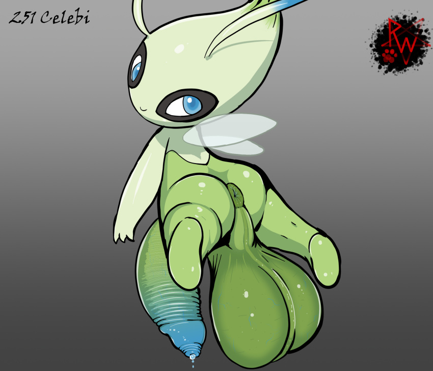 a anthro anus ass backsack balls blue_eyes bodily_fluids celebi darkened_genitalia digital_media_(artwork) fairy feet foreskin foreskin_folds generation_2_pokemon genital_fluids genitals green_anus half-erect hi_res humanoid_genitalia humanoid_penis insect_wings legendary_pokemon looking_at_viewer looking_back male male_only micro_balls micro_penis micropenis nintendo penis pokemon pokemon_(species) presenting puffy_anus rapistwerewolf rear_view semi-anthro short_stack simple_background small_balls small_cock small_dick small_penis small_testicles smile soles solo thick_thighs tiny_balls tiny_penis wings