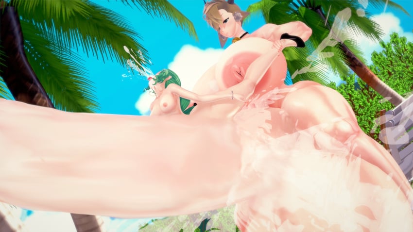 1futa 1girls 3d beach female futa_on_female futanari gigantic_breasts gigantic_penis gigantic_testicles grenadekisses hyper hyper_balls hyper_penis koikatsu one-punch_man size_difference sophia_(punky) stomach_bulge tatsumaki