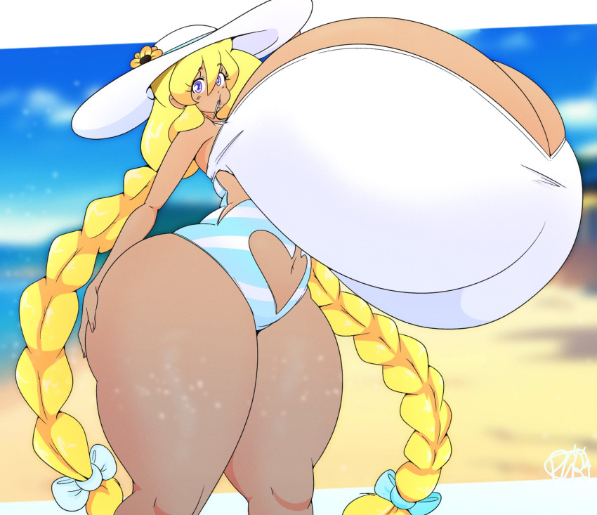 big_ass big_breasts breasts bubble_butt cassie_(theycallhimcake) female female_focus female_only huge_ass huge_breasts original original_character purpleguyri riley_moore_(artist) swimsuit thick_thighs wide_hips