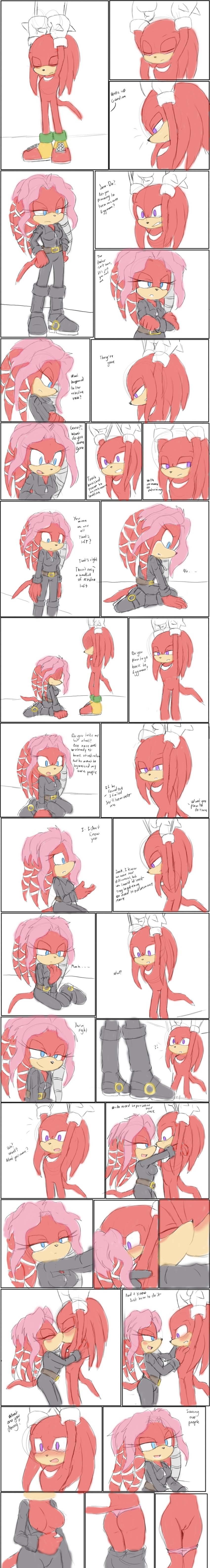 absurd_res angelofhapiness anthro archie_comics bondage clothing duo echidna female genitals harness hi_res knuckles_the_echidna lien-da long_image male male/female mammal monotreme pussy seductive sega sonic_(series) sonic_the_hedgehog_(archie) sonic_the_hedgehog_(comics) sonic_the_hedgehog_(series) tall_image undressing