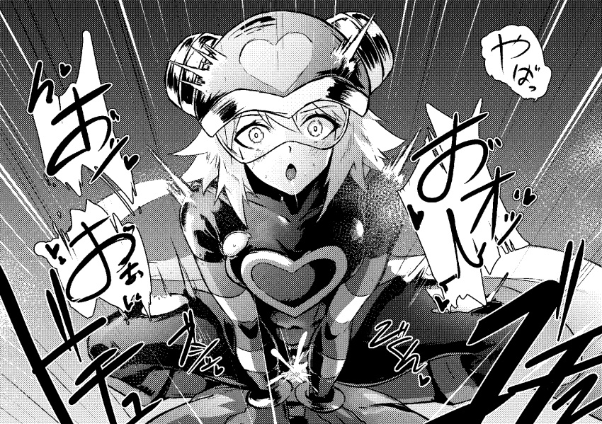 1boy 1girls bodysuit cowgirl_position cum cum_in_pussy cum_inside ejaculation female_focus female_on_top helmet mega_man mega_man_star_force monochrome open_mouth sa_9 sex sonia_strumm spread_legs vaginal_penetration