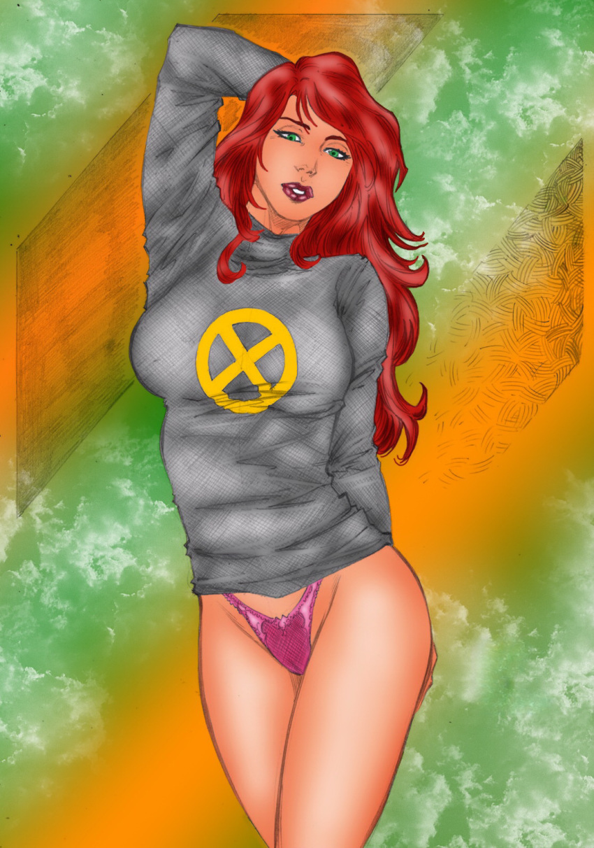 caio_marcus crop_top jean_grey large_breasts lingerie marvel marvel_comics marvel_girl panties phoenix_(x-men) pink_lingerie pink_thong red_hair redhead thong underwear winchester01 x-men