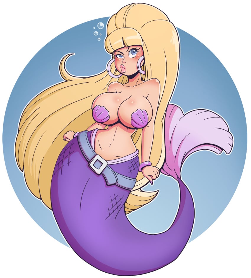 1girls alternate_breast_size alternate_species bangle belt big_breasts big_lips bimbo blonde_hair blunt_bangs breasts curvy_female disney disney_channel disney_xd earrings facing_viewer female full_body gravity_falls light-skinned_female light_skin long_hair looking_at_viewer mermaid navel pacifica_northwest pouting_lips pouty pouty_lips purple_tail seashell seashell_bra solo underwater unhappy_female very_long_hair wide_hips wrenzephyr2