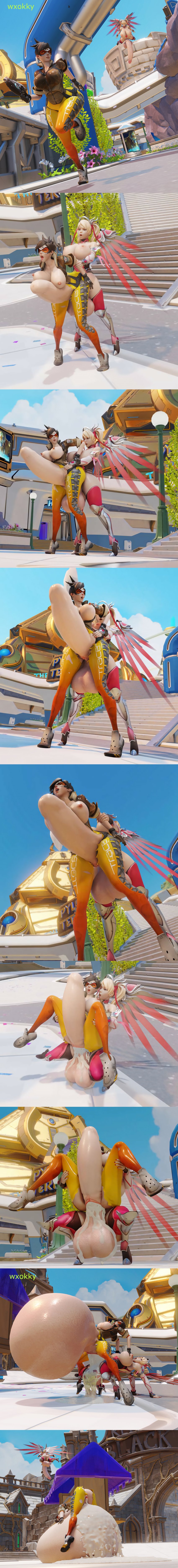 1futa 1girls 3d angela_ziegler belly_bigger_than_body cumflation dickgirl futanari gynomorph huge_cock hyper hyper_belly hyper_penis impregnation inflation intersex long_image mercy multiple_images overwatch penis penis_bigger_than_body penis_longer_than_knee rape tagme tracer wxokky