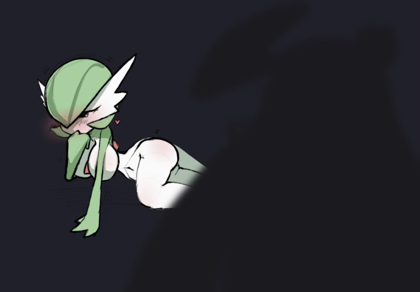 2022 ass bananagaari blush breasts gardevoir long_hair lying_on_floor pokemon pokemon_(species) pussy tsareena