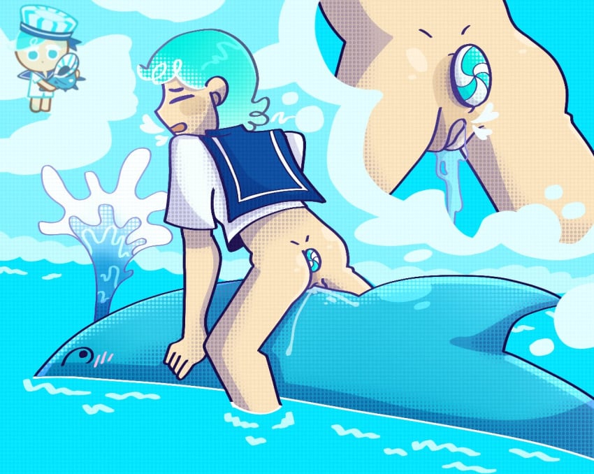 1cuntboy 2023 anal ass ass_focus blue_sky blue_whale buttplug closed_eyes cookie_run cookie_run_ovenbreak cuntboy cuntboy_only detailed_background dolphin instant_holo legs_in_water logo_buttplug open_mouth peppermint_cookie sex_toy tagme water water_hair whale