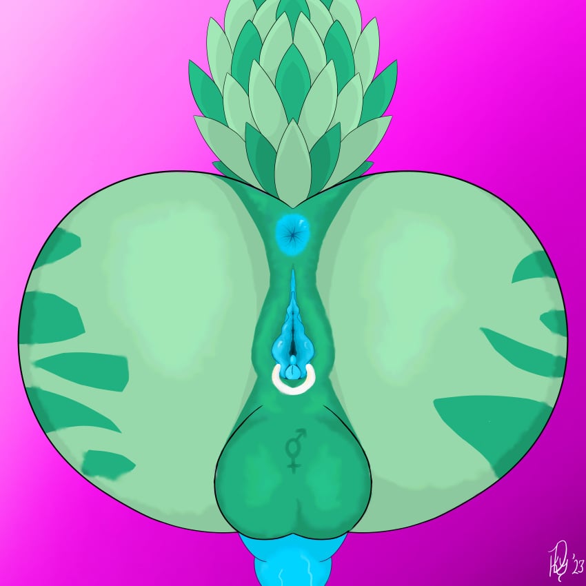 2023 absurd_res anthro anus ass avian balls butt_focus cuntboy digital_media_(artwork) drakenky erection full-package_cuntboy gender_symbol genital_piercing genitals herm hermaphrodite hi_res hybrid intersex intersex_symbol kadence_(drakenky) knot male maleherm mammal multi_genitalia nude penis piercing presenting presenting_anus presenting_hindquarters presenting_pussy pussy pussy_piercing raised_tail solo solo_focus stripes symbol tail