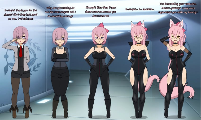 big_breasts breast_expansion fate/grand_order female_transformation foxgirl grankor kisekae koyanskaya koyanskaya_(fate) latex mash_kyrielight mental_transformation sequence transformation transformation_sequence