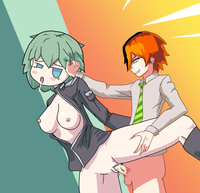 breasts green_hair kasaneru_(character) loquendo loquendo_youtuber spread_legs stroke the_kasaneru vaginal_penetration youtube youtuber