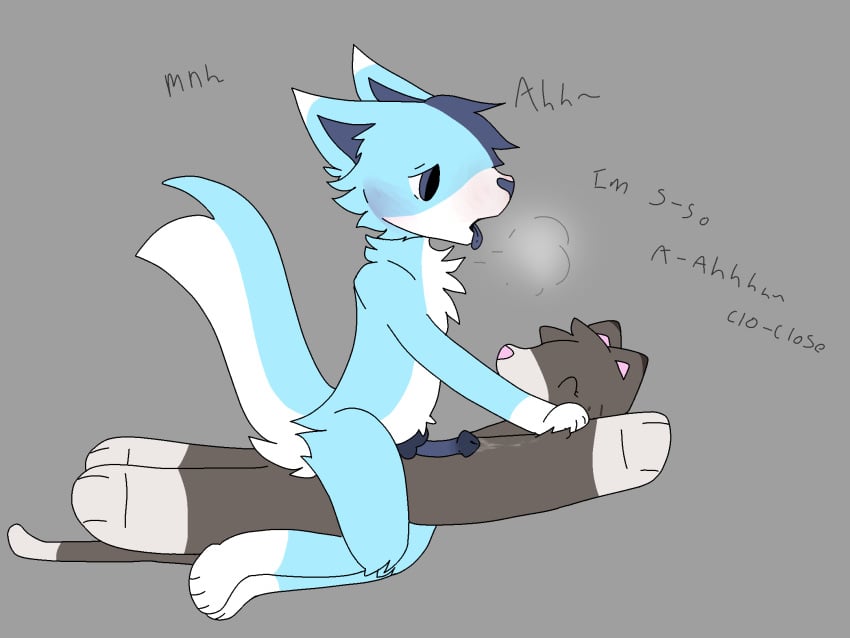 anthro blue breath domestic_cat dry_humping felid feline felis girly hi_res humping male mammal myfavoritnumberis7 panting plushie plushie_humping plushophilia solo