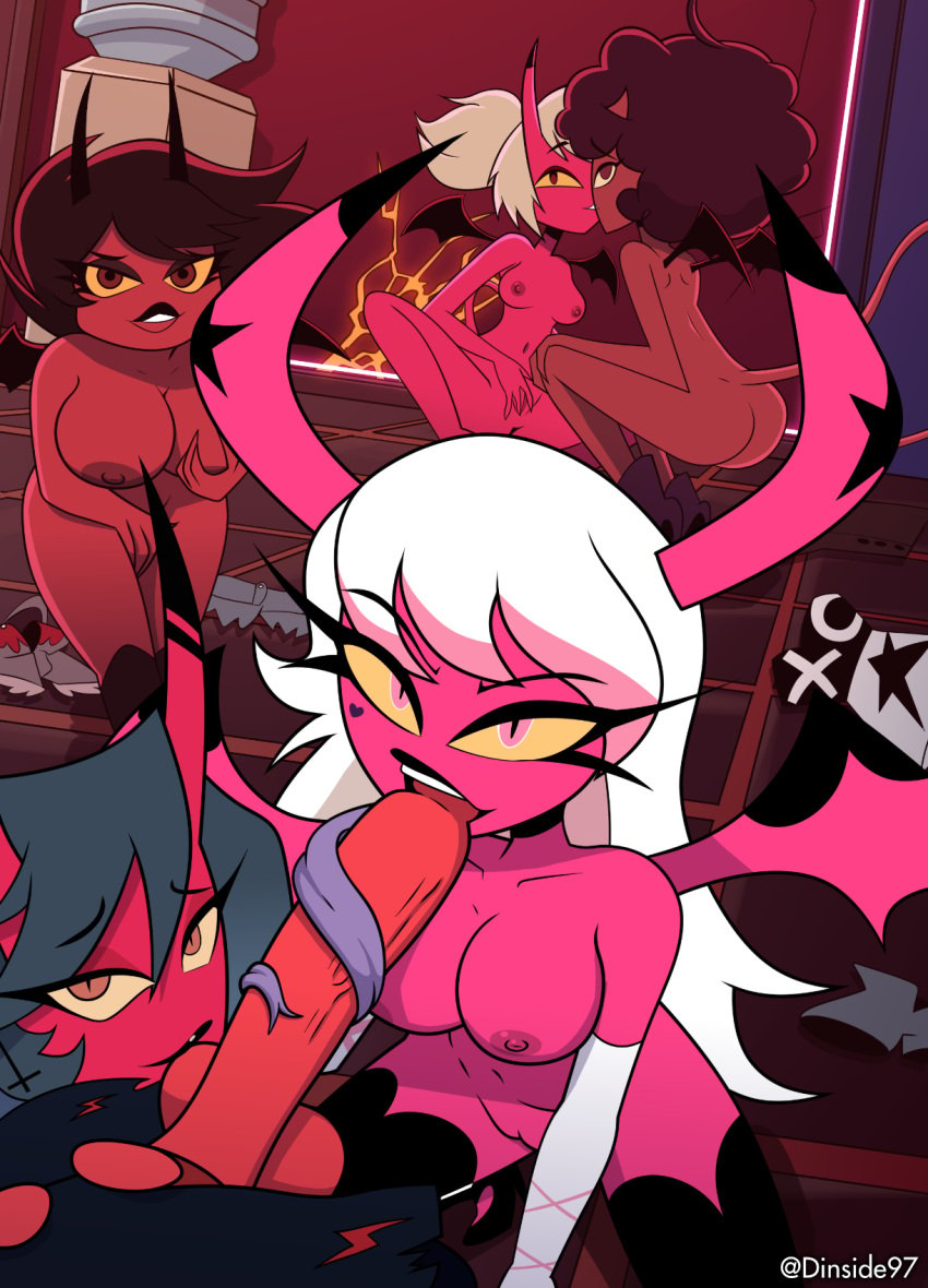 16:9 2023 4k accurate_art_style afro apple_(helluva_boss) areola armwear artist_name ass balls big_butt big_penis black_hair blitzo_(helluva_boss) blonde_hair breast_grab breasts clothed clothing coco_(helluva_boss) deadinside97 demon demon_humanoid digital_drawing_(artwork) digital_media_(artwork) erection faceless_character faceless_male fellatio female female/female genitals hair hand_on_breast helluva_boss hi_res horn horned_humanoid humanoid imp kiki_(helluva_boss) kissing male male/female masturbation milky_(helluva_boss) nipples open_mouth open_smile oral partially_clothed penile penis pink_body pussy red_body sex smile succubus teeth tongue tongue_out vaginal_masturbation vaginal_penetration vein veiny_penis verosika_mayday_(helluva_boss) watermark white_hair widescreen