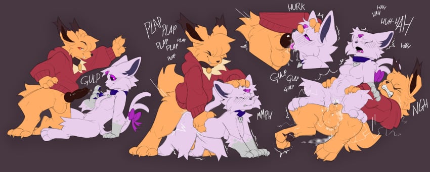 anthro balls bottomless bottomless_male bow_ribbon clothed clothing collar decodecker duo eeveelution espeon fellatio female generation_1_pokemon generation_2_pokemon genitals hi_res jolteon male male/female nervous nintendo oral partially_clothed penetration penile penile_penetration penis penis_in_pussy pokemon pokemon_(species) pokemorph pussy sex vaginal_penetration vaginal_penetration