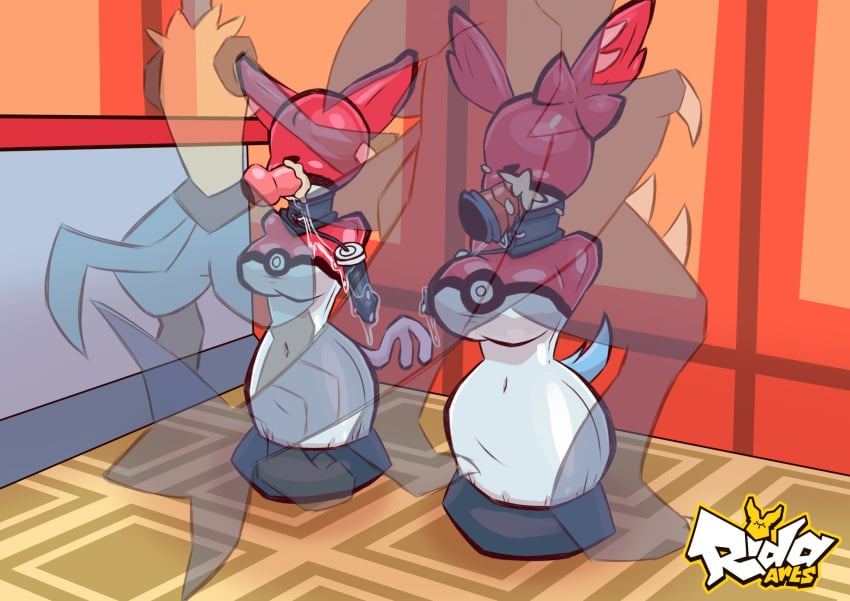 anthro anthro_penetrated audino bondage bound cock_gag eeveelution encasement espeon evil_rida female female_anthro female_penetrated forced forced_oral gag gag_mask generation_2_pokemon generation_5_pokemon generation_6_pokemon group hi_res latex nintendo object_in_mouth oral oral_penetration penetration pokemon pokemon_(species) rida_arts sex shiny_pokemon sylveon