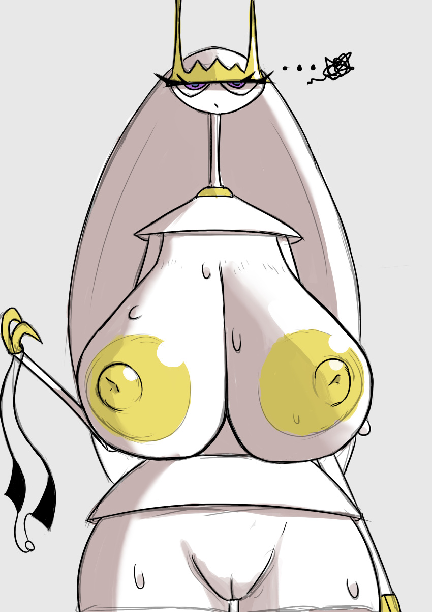 … 1girls anger_cloud angry areolae breasts clothes_too_small female female_only holding holding_clothing huge_breasts naked naked_female nipples nude nude_female pheromosa pokemon pokemon_(species) pussy rag_prime solo solo_female sweat yellow_areola