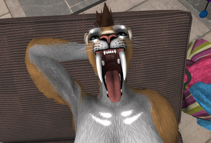 amani amani_the_shaman barbed_tongue black_lips blue_eyes fangs feline lioness maw mawshot pearly_whites rough_tongue saberteeth sabertooth second_life teeth tongue_out white_teeth