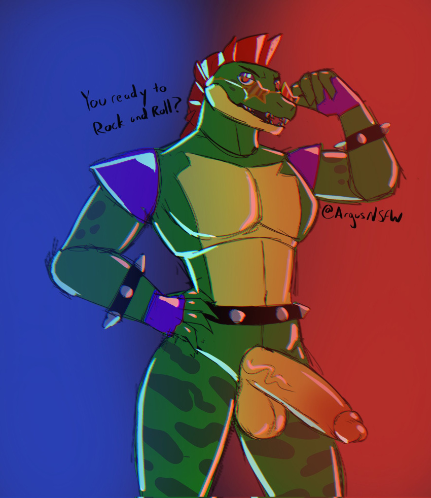 1boy 2022 alligator alligatorid anthro_focus anthro_male anthro_only anthro_solo argusnsfw_(artist) artist_name athletic athletic_anthro athletic_male balls ballsack belt big_balls big_cock big_penis big_testicles boner bracelet bracelets cock completely_nude completely_nude_male crocodile crocodilian crocodylid dangling_penis dick digital_drawing_(artwork) digital_media_(artwork) english english_text erect_penis erection fangs fingerless_gloves five_nights_at_freddy's five_nights_at_freddy's:_security_breach furry furry_male furry_only glans glasses gloves green_body green_scales green_skin half-closed_eyes hand_on_hip holding_glasses holding_object holding_sunglasses huge_balls huge_cock huge_testicles humanoid humanoid_genitalia humanoid_penis inviting inviting_to_fuck inviting_to_sex large_penis long_penis looking_at_viewer male male_only mohawk_(hairstyle) montgomery_gator_(fnaf) navel nude nude_male pecs pectorals penile penis penis_out posing posing_for_the_viewer presenting_balls presenting_penis presenting_testicles red_eyes red_hair reptile reptile_humanoid scales scalie scalie_humanoid scottgames scrotum sharp_teeth shoulder_pads smile smiley_face smiling_at_viewer solo solo_in_panel spiked_belt spiked_bracelet star_glasses steel_wool_studios sunglasses talking_to_viewer testicles text thick_penis thick_thighs tomolewds two_tone_body two_tone_skin veiny_penis