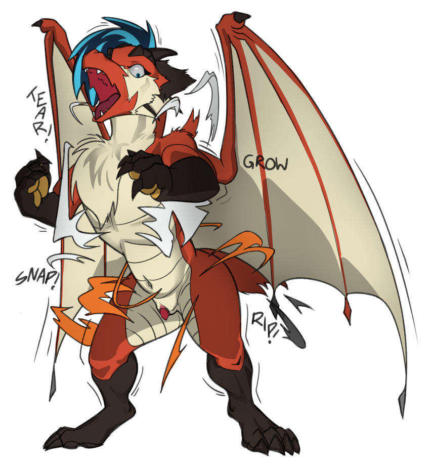 absurd_res alpha_channel anthro_to_feral beefrequency canid canine clothing fox ftm_transformation hi_res mammal raibiash tail torn_clothing transformation white_singlet wings