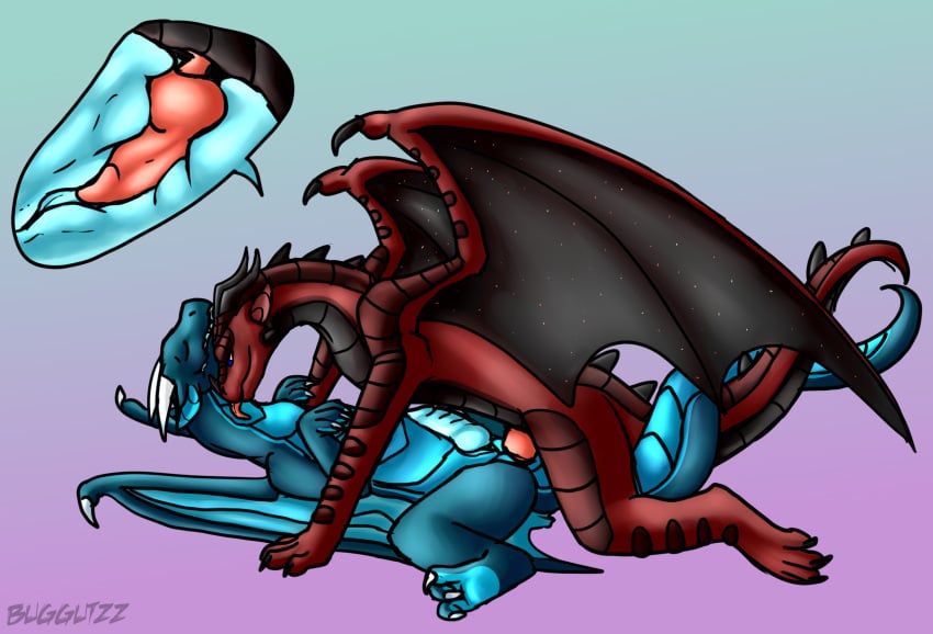 3_toes anal anal_sex anus ass atreius belly_scales blue_body blue_scales body_part_in_ass buggutzz claws digital_media_(artwork) dragon duo erection feet feral from_front_position garo_(garoshadowscale) genitals hi_res horn internal internal_anal licking lying male male/male male_penetrated male_penetrating male_penetrating_male membrane_(anatomy) membranous_wings missionary_position neck_lick nude on_back paws penetration penile penile_penetration penis reptile scales scalie sex simple_background snout streamer stripes tail teal_scales toes tongue tongue_out western_dragon wings youtuber