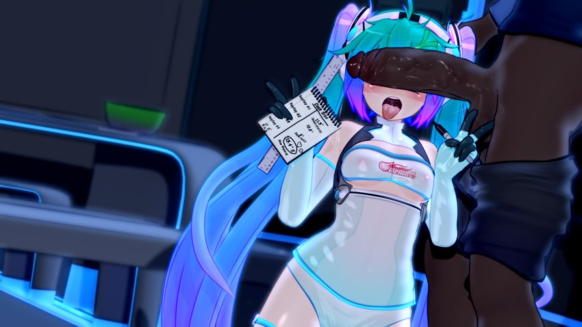 1boy 1girls 3d ahe_gao balls blue_eyes blush boxers breasts cant_see_the_haters clipboard clothed clothed_female clothed_male cock_hungry cock_worship dark-skinned_male dark_skin drooling erect_penis erection female female_focus gesture hand_on_head hatsune_miku holding_object huge_cock imminent_fellatio imminent_sex large_penis light-skinned_female mantis_x measurements medium_breasts multicolored_hair naughty_face nipples_visible_through_clothing no_pubes open_mouth panties pants_down peace_sign penis penis_awe penis_on_face penis_out penis_over_eyes pleasure_face posing precum precum_string racing_miku saliva saliva_on_tongue shorts shorts_down small_balls small_breasts smaller_female straight these_aren't_my_glasses thick_penis tongue_out transparent_clothing uncensored v v_sign veiny_penis vocaloid