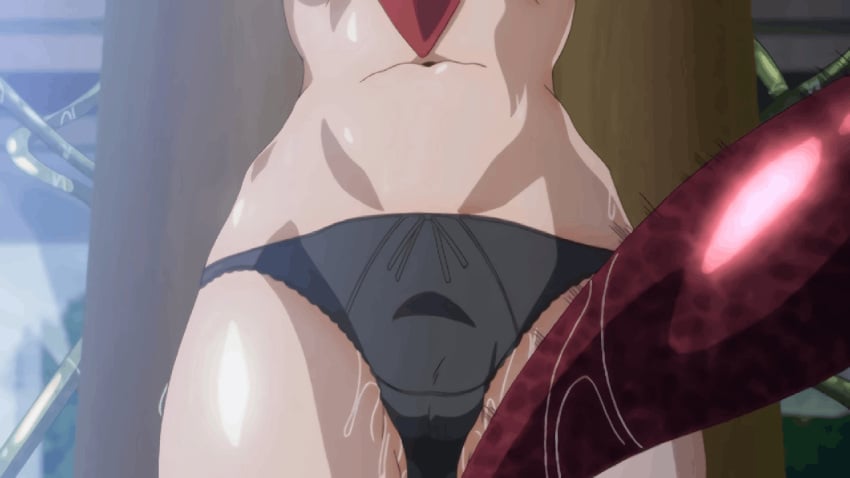 2020s 2023 20s 2d animated anime_screencap aria_kimura big_breasts blonde blonde_female blonde_hair female gif lingerie ova rakuen_shinshoku_island_of_the_dead short_hair showten tentacle tentacle_grab tentacles