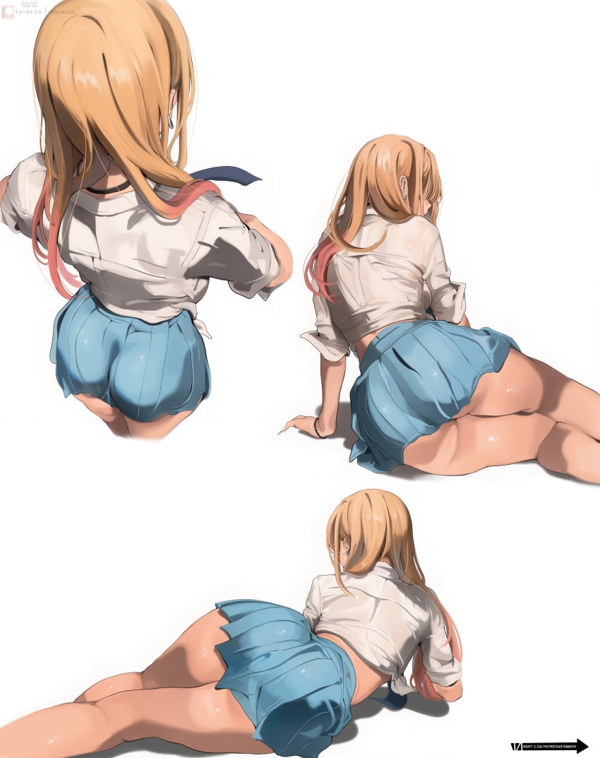 1girls ass ass_focus ass_up ass_visible_through_thighs big_ass big_thighs clothed clothing curvy curvy_body curvy_female curvy_figure curvy_hips fat_ass kitagawa_marin my_dress_up_darling shinjinou sono_bisque_doll_wa_koi_wo_suru thick_legs thick_thighs thighs wide_hips wide_thighs