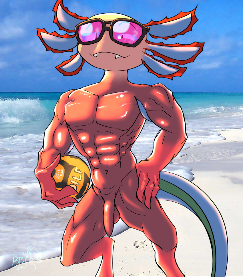 2023 5_fingers abs amphibian animal_legs anthro anthro_only artist_logo artist_signature axo_(fortnite) axolotl ball balls beach beach_volleyball biceps blue_body blue_eyes blue_scales brachioradialis closed_mouth closed_smile colored dated deltoids digital_drawing_(artwork) digital_media_(artwork) digitigrade extensor_carpi fanart flaccid fortnite front_view glistening glistening_body glistening_penis glistening_scales green_body green_scales half-closed_eyes hand_on_leg happy holding_ball holding_volleyball humanoid_hands latissimus_dorsi lighting logo looking_at_viewer male male_anthro male_only membrane_(anatomy) mostly_nude mostly_nude_anthro mostly_nude_male multicolored_body multicolored_scales muscles muscular muscular_anthro muscular_arms muscular_legs muscular_male navel obliques outside pecs penis photo_background pink_balls pink_body pink_penis pink_scales pinup portrait pose quads salamander_(amphibian) sand sea serratus serratus_anterior shaded shore signature smile smiling smiling_at_viewer solo solo_anthro solo_male standing sunglasses tapering_penis thebigblackcod three-quarter_portrait triceps volleyball water wearing_eyewear wearing_glasses wearing_sunglasses wide_stance