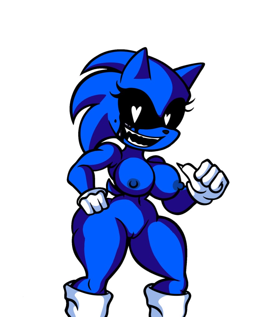 blue_body blue_nipples clawed_fingers edit eyelashes fanon friday_night_funkin friday_night_funkin_mod heart-shaped_pupils mrdrezq nude nude_filter sharp_teeth shaved_pussy solo sonic_(series) sonic_the_hedgehog_(series) tagme third-party_edit