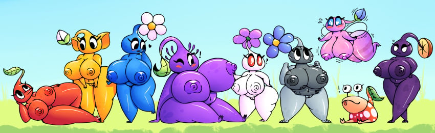 9girls anthro barefoot big_ass big_breasts blue_pikmin bulbmin chubby chubby_female completely_nude completely_nude_female cute fat female female_only full_body huztar hyper hyper_ass hyper_breasts multiple_girls mushroom_pikmin naked naked_female nintendo nude nude_female pikmin pikmin_(species) purple_pikmin red_pikmin rock_pikmin topless white_pikmin wholesome winged_pikmin yellow_pikmin