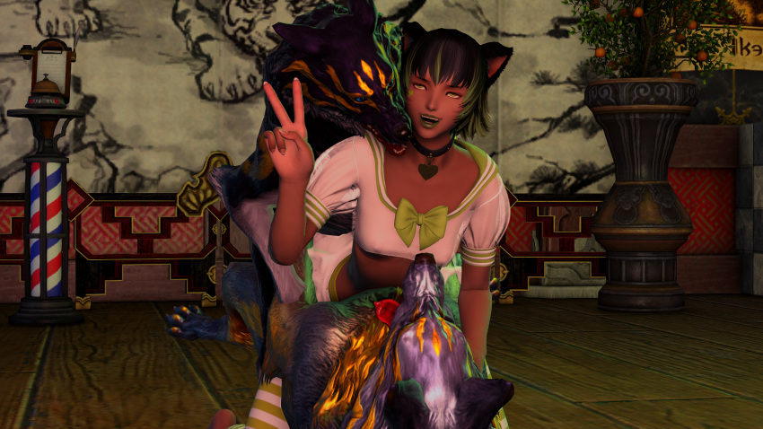 canine cursed_lust dark_skin final_fantasy_xiv miqo&#039;te tagme zoophilia