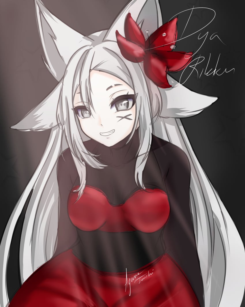 dya_rikku_(vtuber) female_only fox_ears virtual_youtuber vyugen white_eyes white_hair