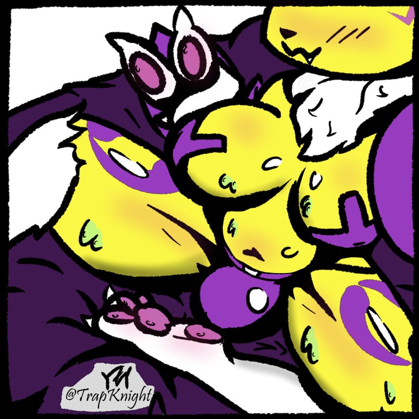 bandai_namco breasts bulge digimon digimon_(species) futanari hi_res pasties renamon sitting solo tagme trapknight