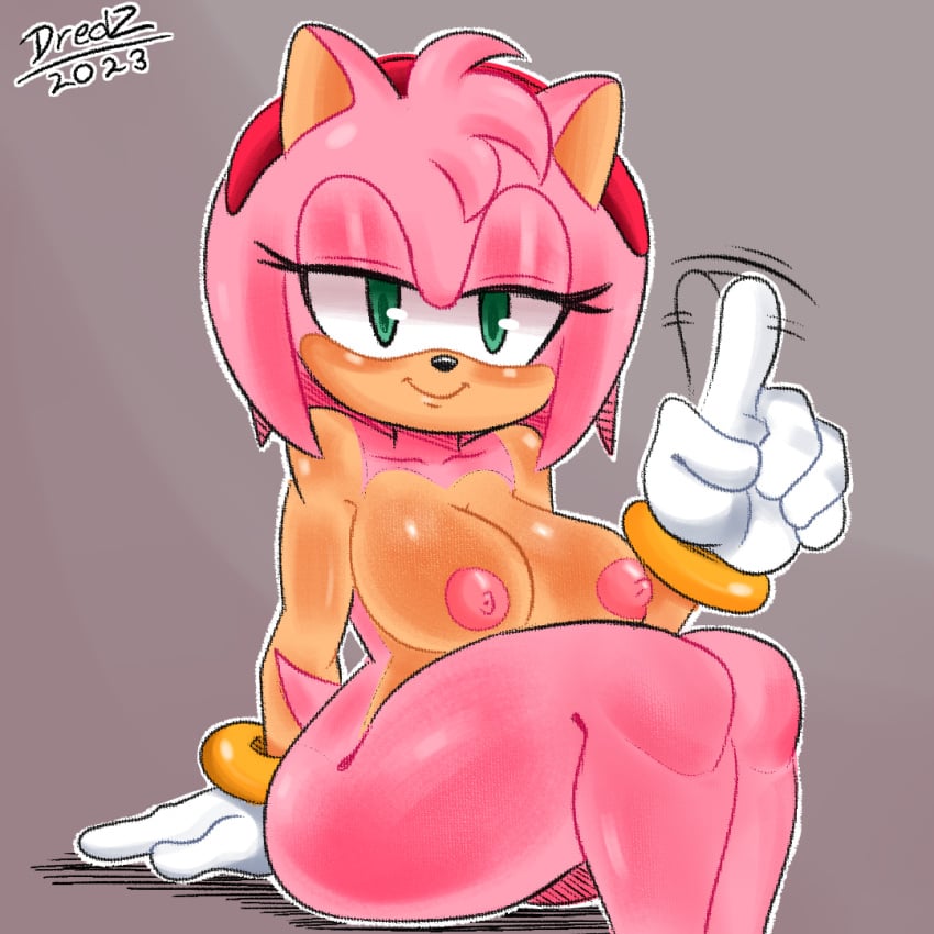 amy_rose anthro breasts dredz exposed_torso female footwear handwear hedgehog mammal nude sega sonic_(series) sonic_the_hedgehog_(series) thick_thighs