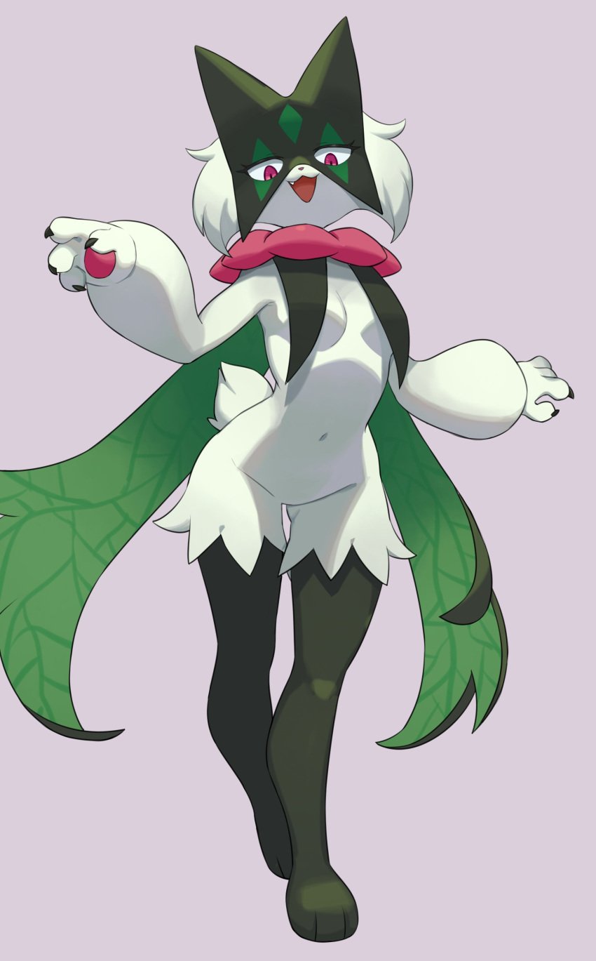 1girls big_breasts breasts busty female female_only flowerpigeon73 furry green_fur large_breasts meowscarada nintendo pokemon pokemon_(species) pokemon_sv tagme