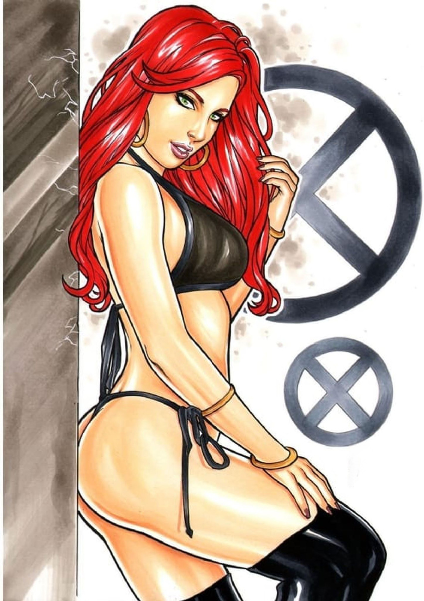 1girls bikini female female_only human human_only jean_grey light-skinned_female light_skin marvel marvel_comics themed_clothes x-men